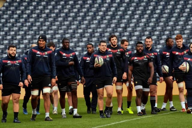 France's rugby team take part in the captain's run training session at BT Murrayfield. Picture: AFP/Getty Images