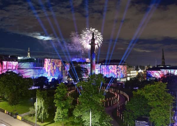 St Andrew Square is illuminated for Bloom -  the opening event at last year's International Festival