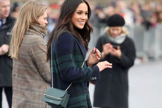 Meghan Markle arrives to Edinburgh Castle with Prince Harry  in Edinburgh, Scotland. Picture: Chris Jackson/Getty Images