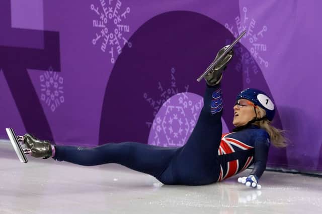 Elise Christie fell in the 500m final