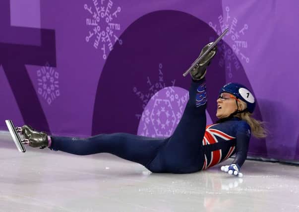 Elise Christie fell in the 500m final