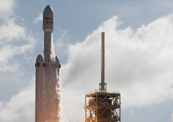 The SpaceX Falcon Heavy launches at the Kennedy Space Center in Florida (Picture: AFP/Getty)
