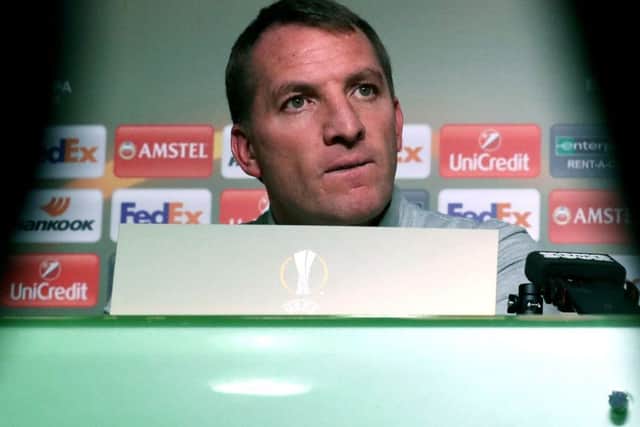 Celtic manager Brendan Rodgers faces the media  at Lennoxtown ahead of Celtic's Europa League tie against Zenit St Petersburg.