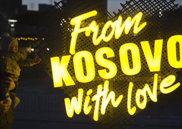 Kosovo still has not found someone able to write words of unity for Europes newest country without causing offence to one of its ethnic groups. Picture: AP