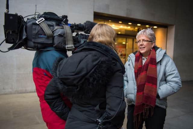 The BBCs former China editor Carrie Gracie becomes the subject of the story after her equal pay conflict with her employer. Picture: PA