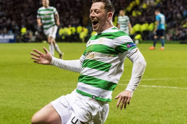 Callum McGregor celebrates his superb match-winning strike against Zenit St Petersburg. Picture: Craig Williamson/SNS
