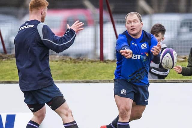 Scotland's WP Nel in training in Galashiels. Picture: Gary Hutchison/SNS/SRU