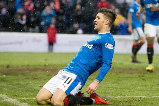 Josh Windass celebrates scoring against Ayr United in the Scottish Cup. Picture: PA