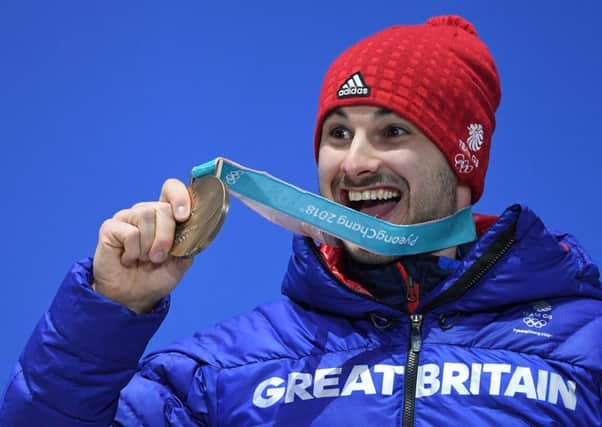 Dom Parsons thought he had blown his chances in the skeleton, but finished third in the event. Picture: SNS/SRU.