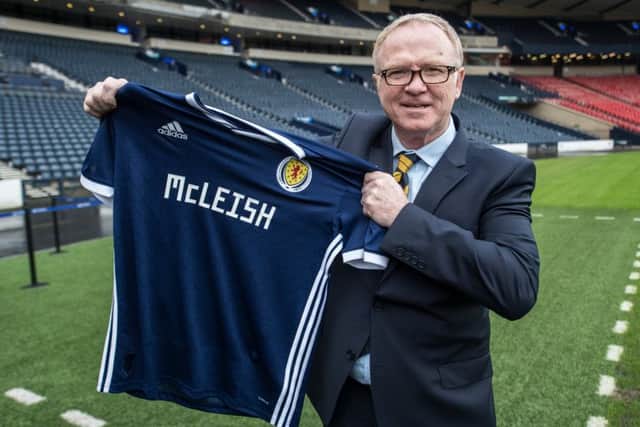 New Scotland manager Alex McLeish at his Hampden unveiling. Picture: John Devlin