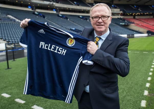 New Scotland manager Alex McLeish at his Hampden unveiling. Picture: John Devlin