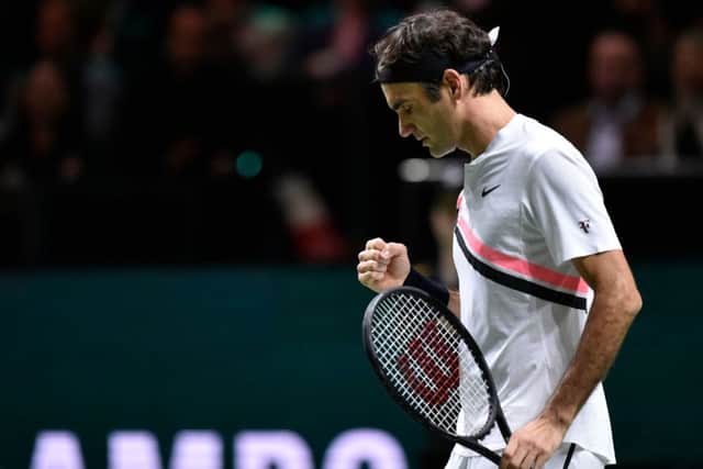 Roger Federer during his match against Robin Haase. Picture: AFP/Getty