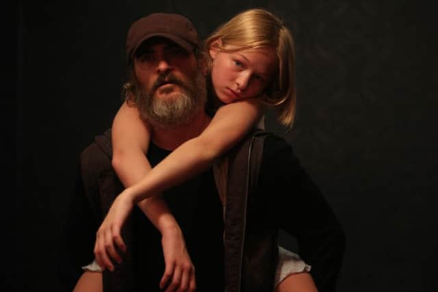 Joaquin Phoenix and Ekaterina Samsonov in You Were Never Really Here