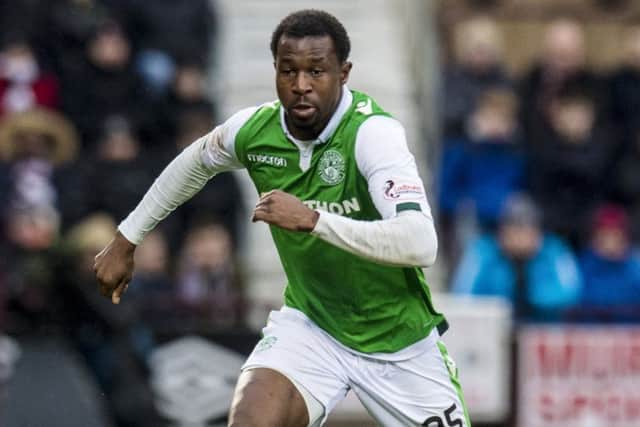 Hibs' Efe Ambrose harbours hopes of an international recall. Picture: Craig Williamson/SNS