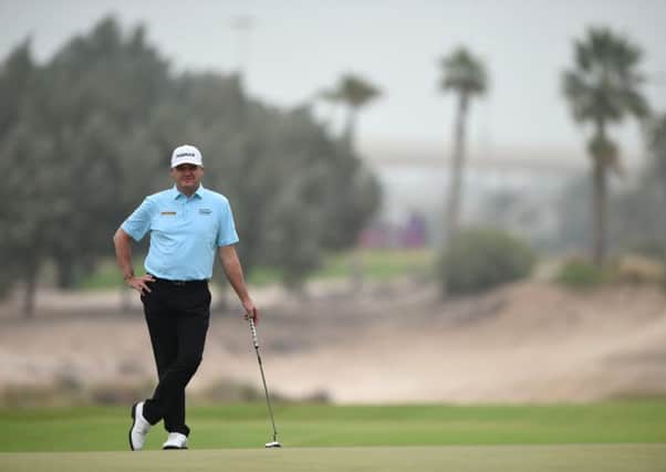 Paul Lawrie waits to putt during the first round of the Commercial Bank Qatar Masters in Doha. Picture: Getty Images
