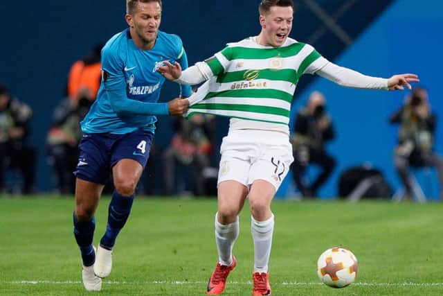 The Celtic midfield, including Callum McGregor, could not replicate their first leg performance. Picture: AFP/Getty