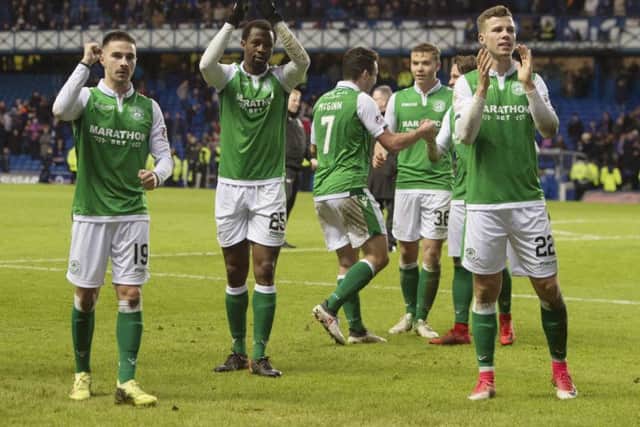 Hibs face the prospect of a third trip to Ibrox to play Rangers this season after the Premiership split. Photograph: Craig Foy/SNS