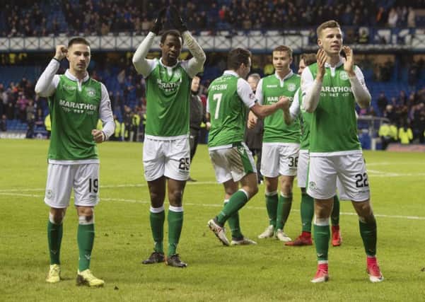 Hibs face the prospect of a third trip to Ibrox to play Rangers this season after the Premiership split.  Photograph: Craig Foy/SNS