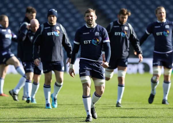 Scotland train ahead of the rugby match against England (Picture: Getty)