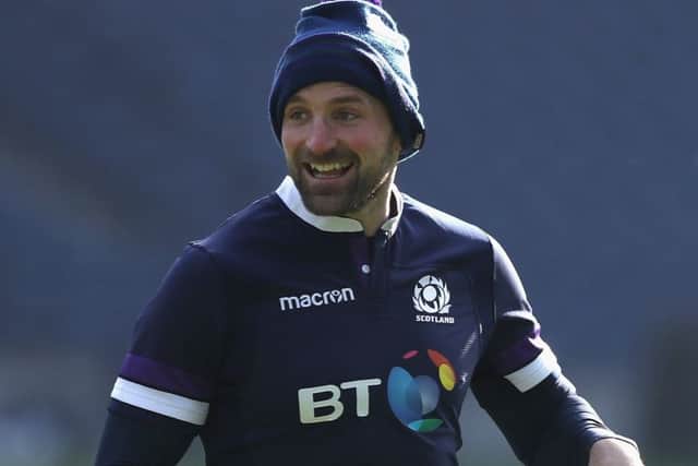 A relaxed Scotland skipper John Barclay during the captain's run at BT Murrayfield. Picture: David Rogers/Getty Images