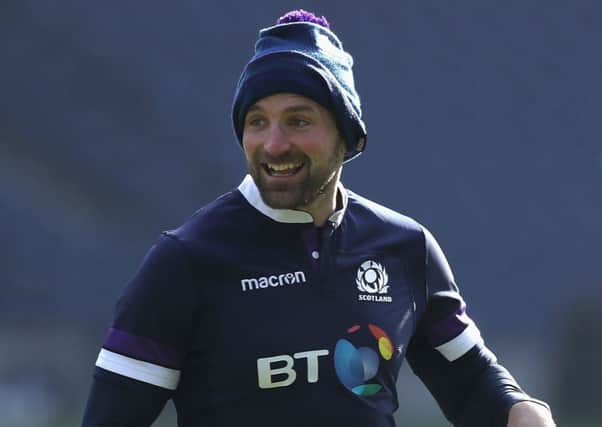 A relaxed Scotland skipper John Barclay during the captain's run at BT Murrayfield. Picture: David Rogers/Getty Images
