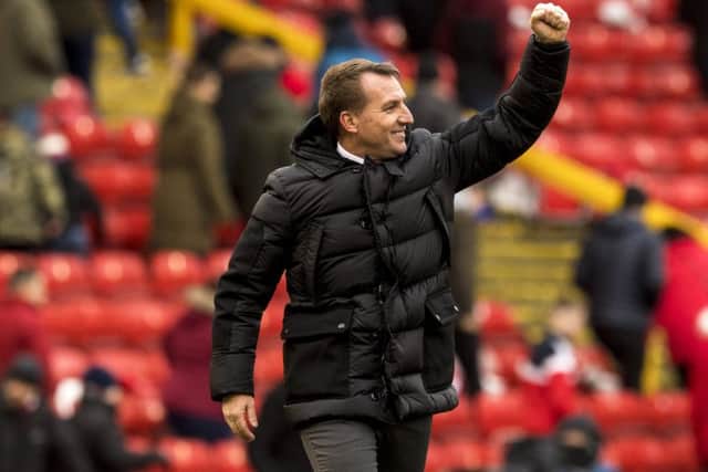 Brendan Rodgers was a happy man at full time at Pittodrie but he hit out at the conduct of some Aberdeen players. Picture: SNS Group