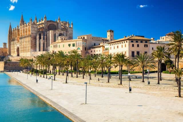 Parc del Mar near the Cathedral of Santa Maria of Palma, Majorca.