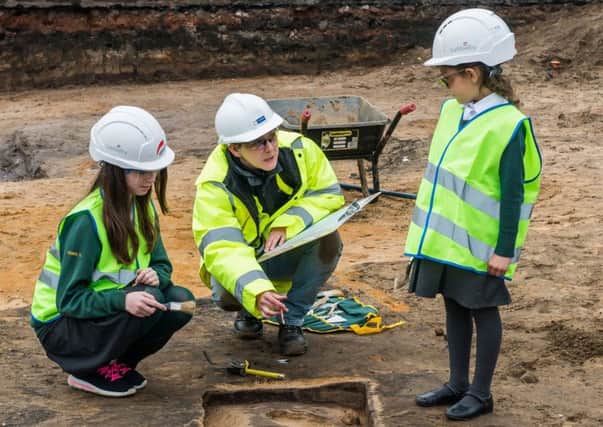 St Marys RC Primary pupils were involved with archeologists at the dig. Picture: Ian Georgeson