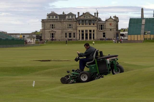 The 17th green at the Old Course, St Andrews.