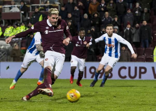 Kyle Lafferty squanders Hearts 
spot-kick in time added on,  Kilmarnocks former Tynecastle keeper Jamie MacDonald denying the striker.