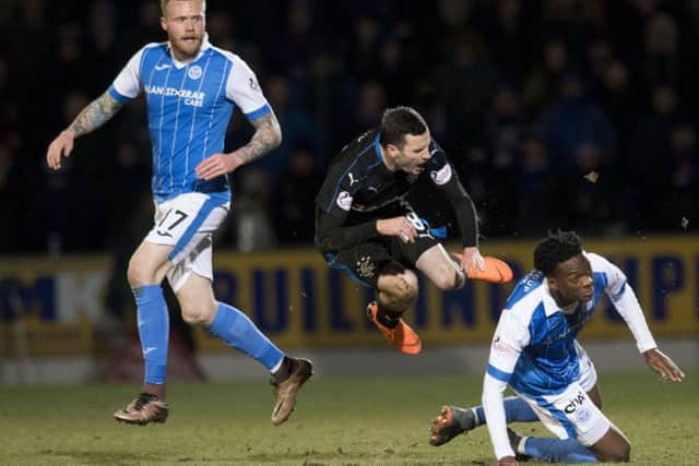 Rangers' Jamie Murphy had to go off injured and was concerned about some of the tackling. Picture: Craig Williamson/SNS