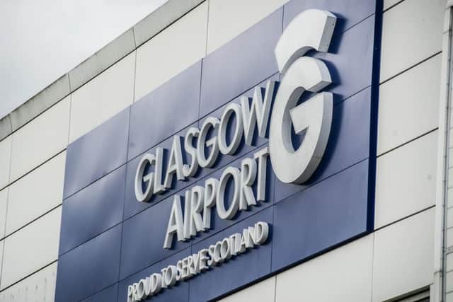 The runway is closed at Glasgow Airport.