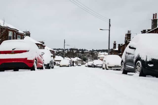 The snow is particularly bad in Glasgow. Picture: John Devlin