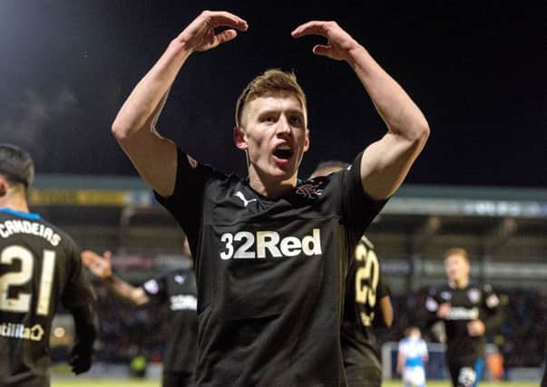 Greg Docherty celebrates as Rangers defeat St Johnstone 4-1 at McDiarmid Park. Picture: SNS Group