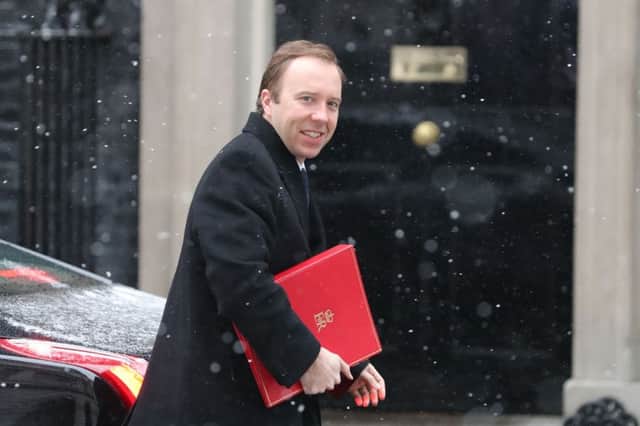 Britain's Culture Secretary Matt Hancock arrives at 10 Downing street for a special cabinet meeting. Picture: Daniel Leal