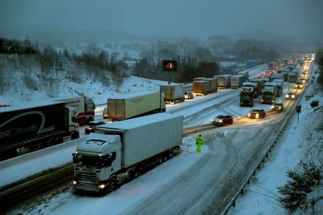 There are tailbacks lasting hours on the M80 near Glasgow. Picture: PA