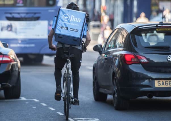 A Deliveroo driver ditched the bike for a rather unconventional approach