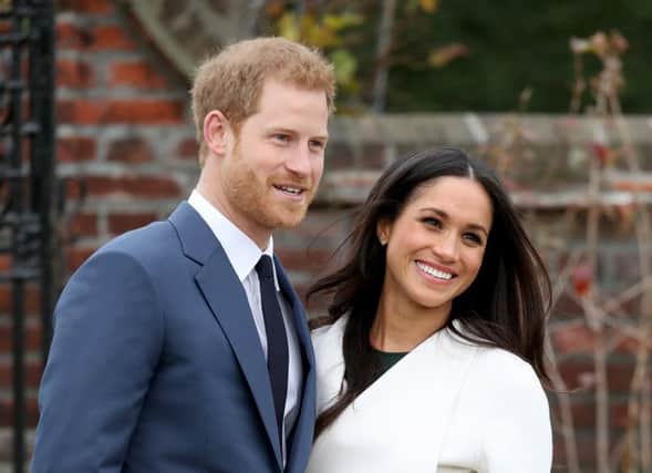 Prince Harry and actress Meghan Markle during an official photocall to announce their engagement. Picture: Chris Jackson/Getty Images)