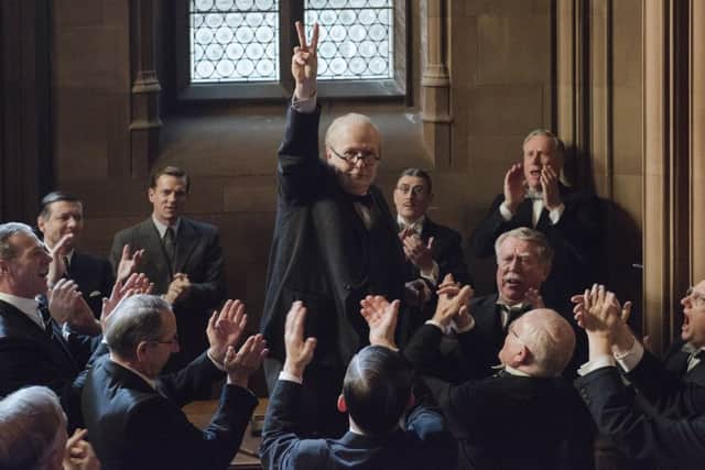 Gary Oldman as Winston Churchill in a scene from Darkest Hour. Picture: Jack English