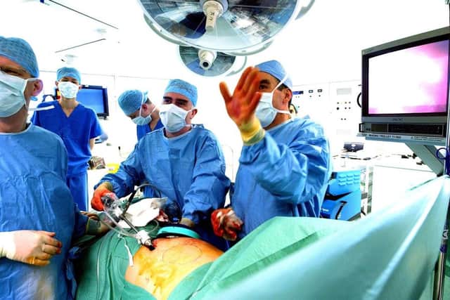 A transplant operation is carried out at Edinburgh Royal Infirmary from a NHS donor