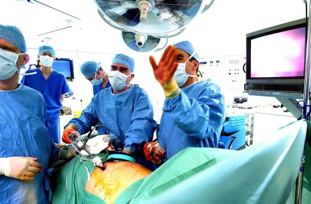 A transplant operation is carried out at Edinburgh Royal Infirmary from a NHS donor