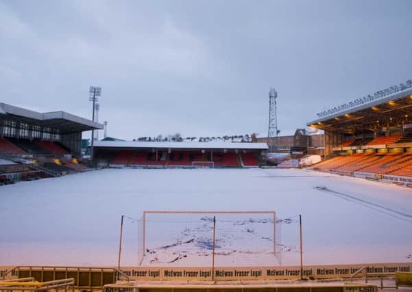 A snowy Tannadice. Picture: SNS Group
