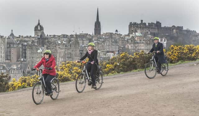 Electric bikes are due to become widely available in Edinburgh with the launch of a hire scheme this summer. Picture: Phil Wilkinson