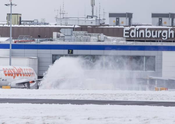 Edinburgh Airport was disrupted by 'the Beast from the East' a few weeks ago (pictured) Photo: SWNS