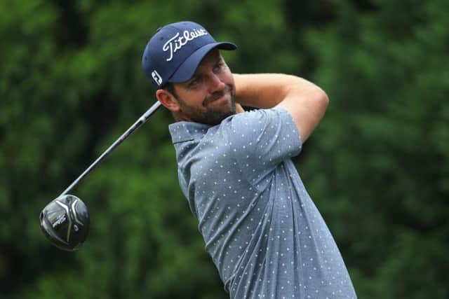 Scott Jamieson tees off on the 12th hole during the first round of the Tshwane Open. Picture: Warren Little/Getty