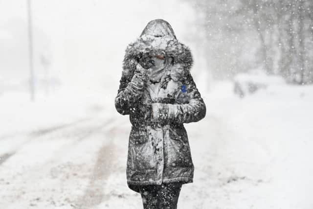 A woman makes her way through the snow in Balloch, Scotland. Freezing weather conditions dubbed the "Beast from the East" combines with Storm Emma. Picture: Jeff J Mitchell