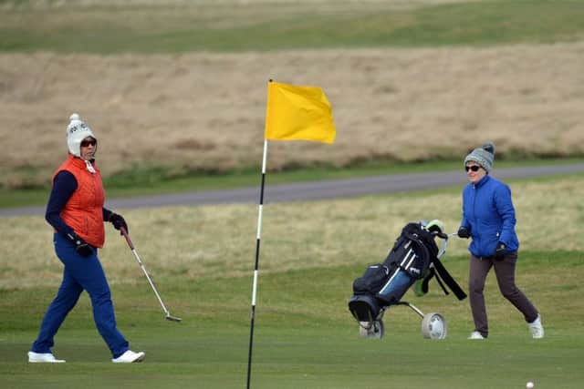 Women golfers playing at Muirfield. Picture: Jon Savage