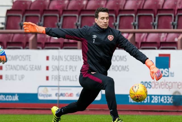 Hearts keeper Jon McLaughlin during a training session at Tynecastle. Picture: Ross Parker/SNS