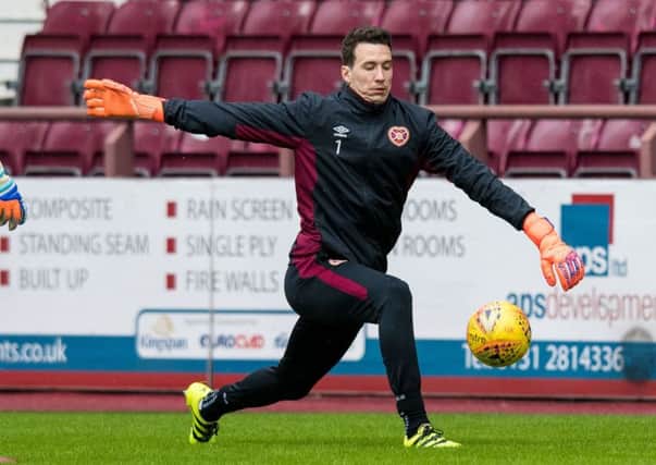 Hearts keeper Jon McLaughlin during a training session at Tynecastle. Picture: Ross Parker/SNS