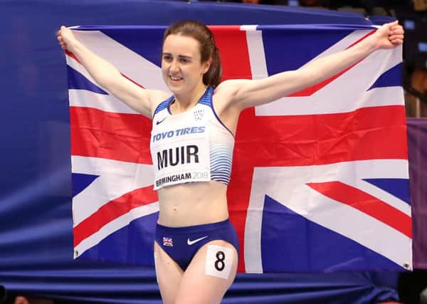 Great Britain's Laura Muir wins silver medal at the Woman's 1500 Metres Final during day three of the 2018 IAAF Indoor World Championships. Picture: Martin Rickett/PA Wire
